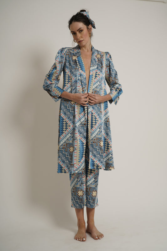 Blue Jigsaw Jacket Pant