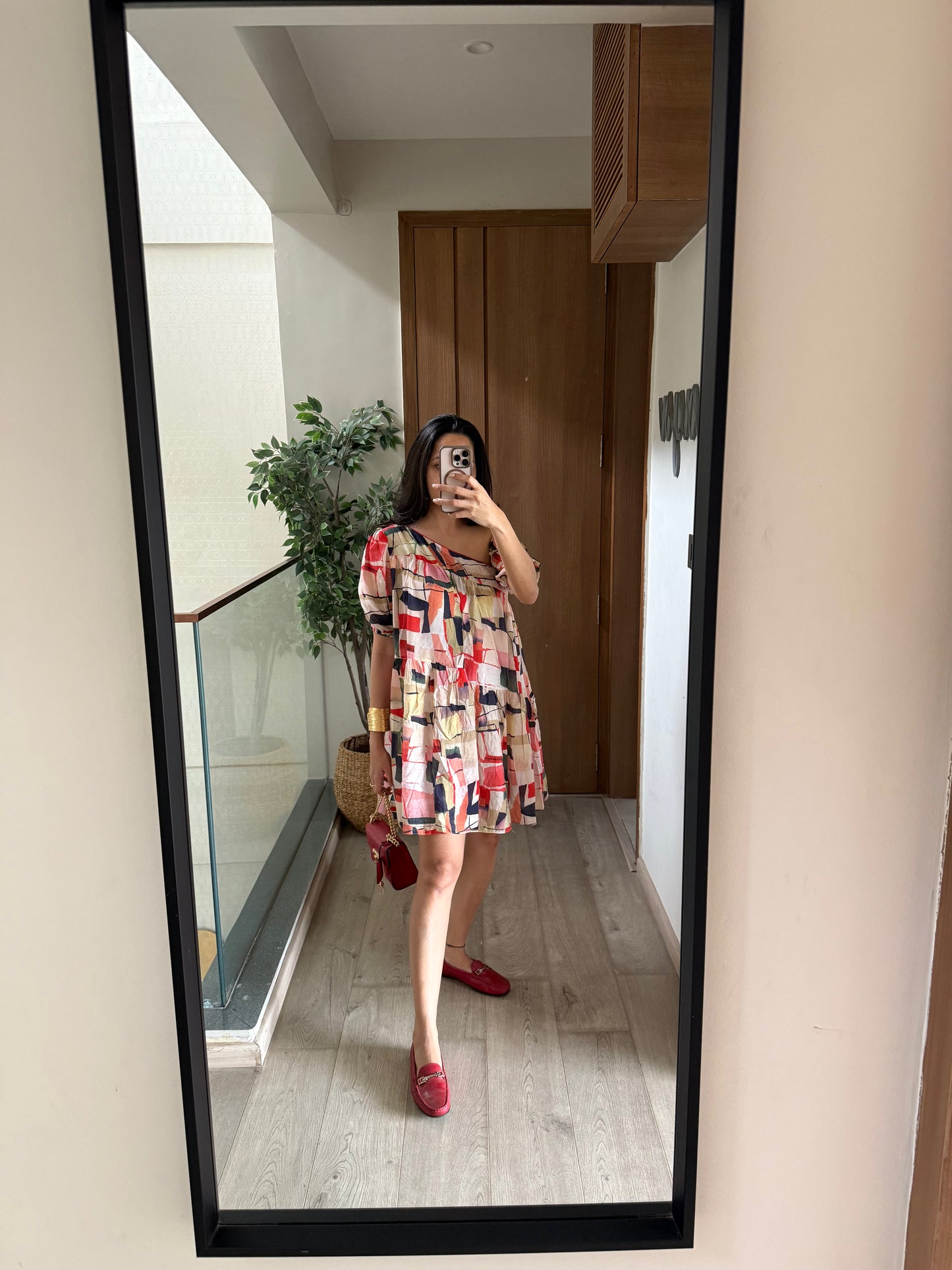 Crimson one shoulder dress