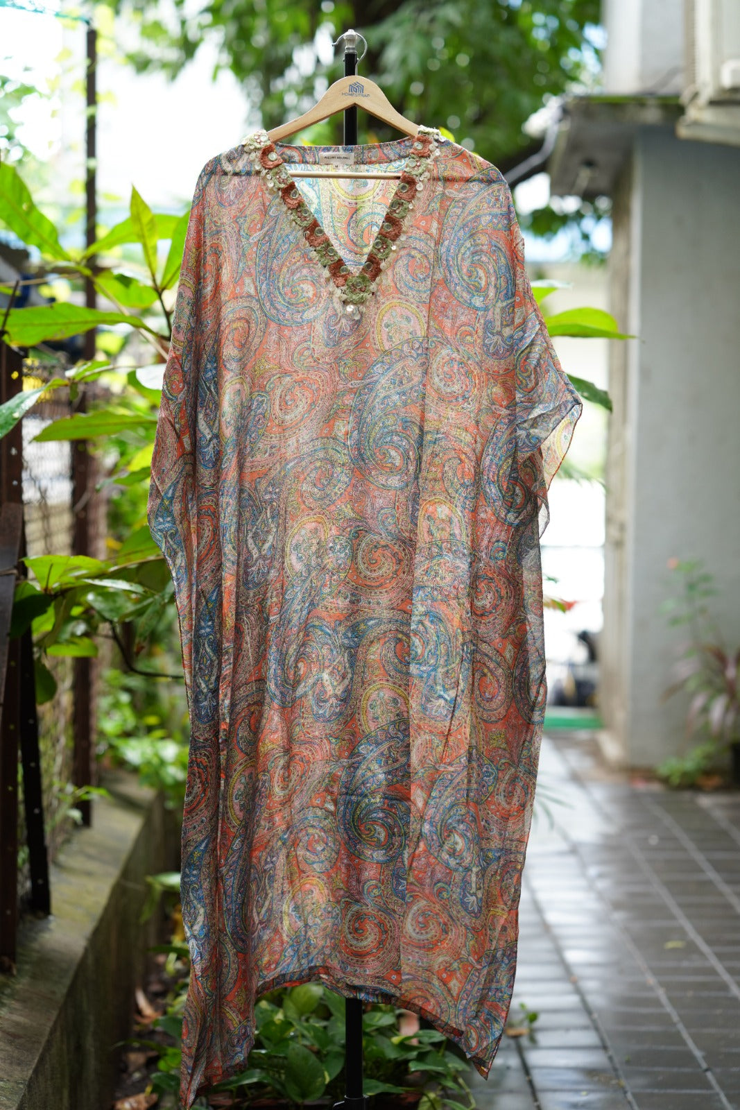 Orange paisley kaftan
