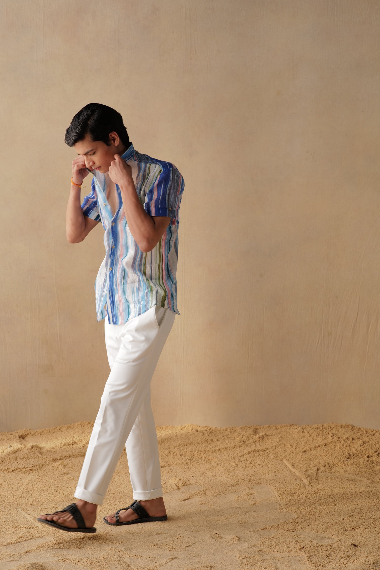 Cobalt Shirt & Mateo White pants
