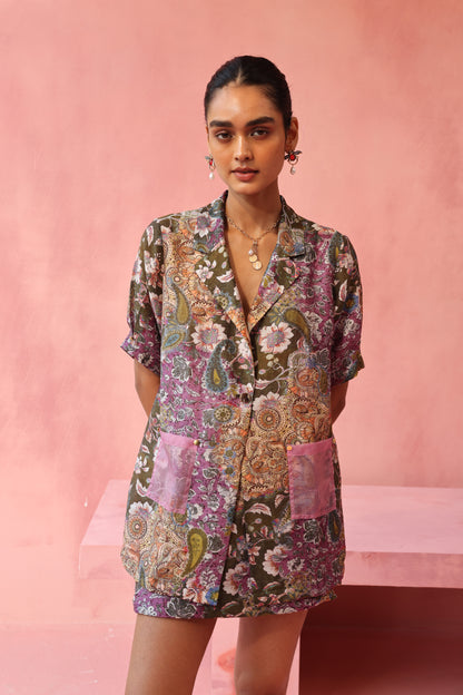 Mulberry Paisley Blazer and Skorts Set