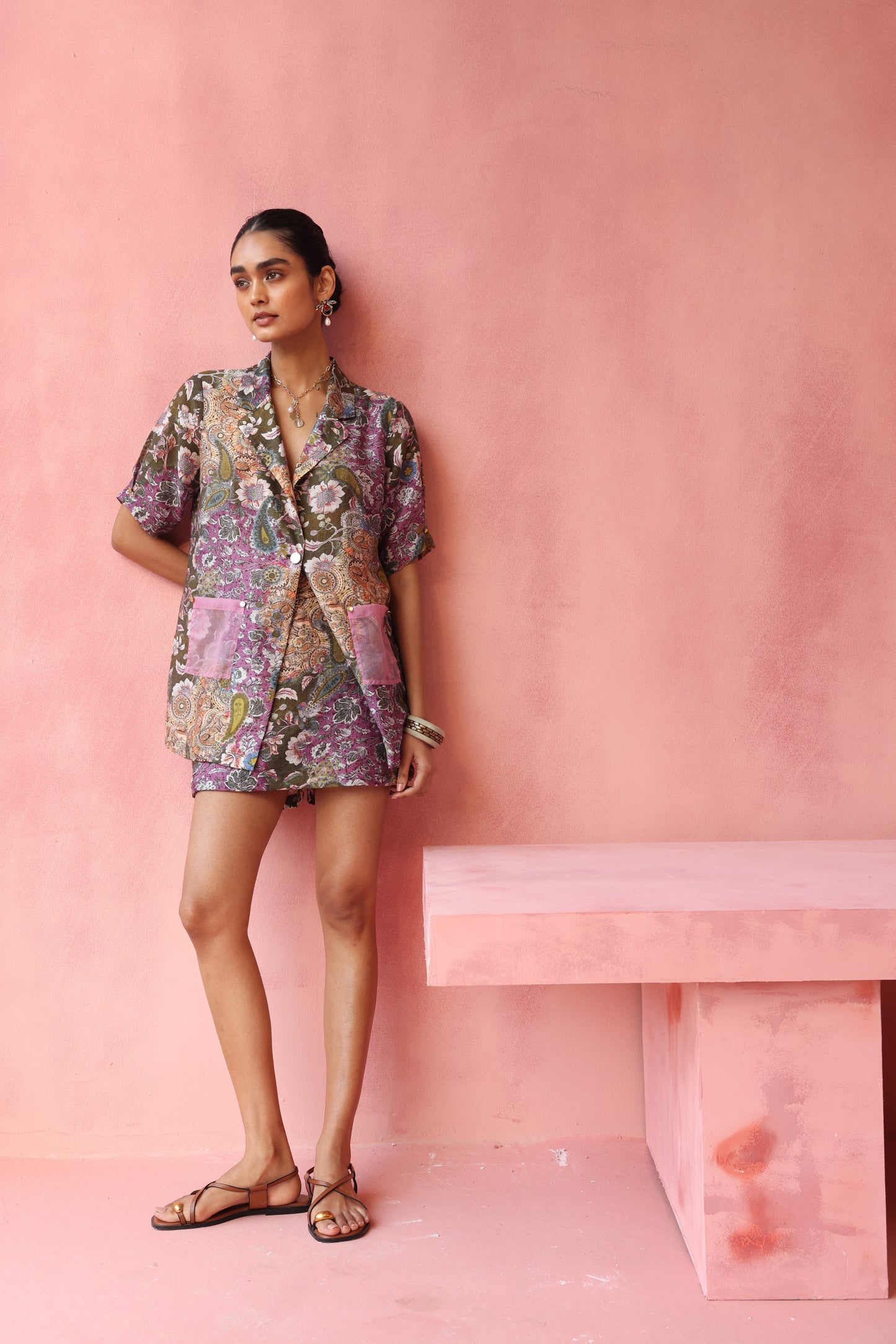 Mulberry Paisley Blazer and Skorts Set