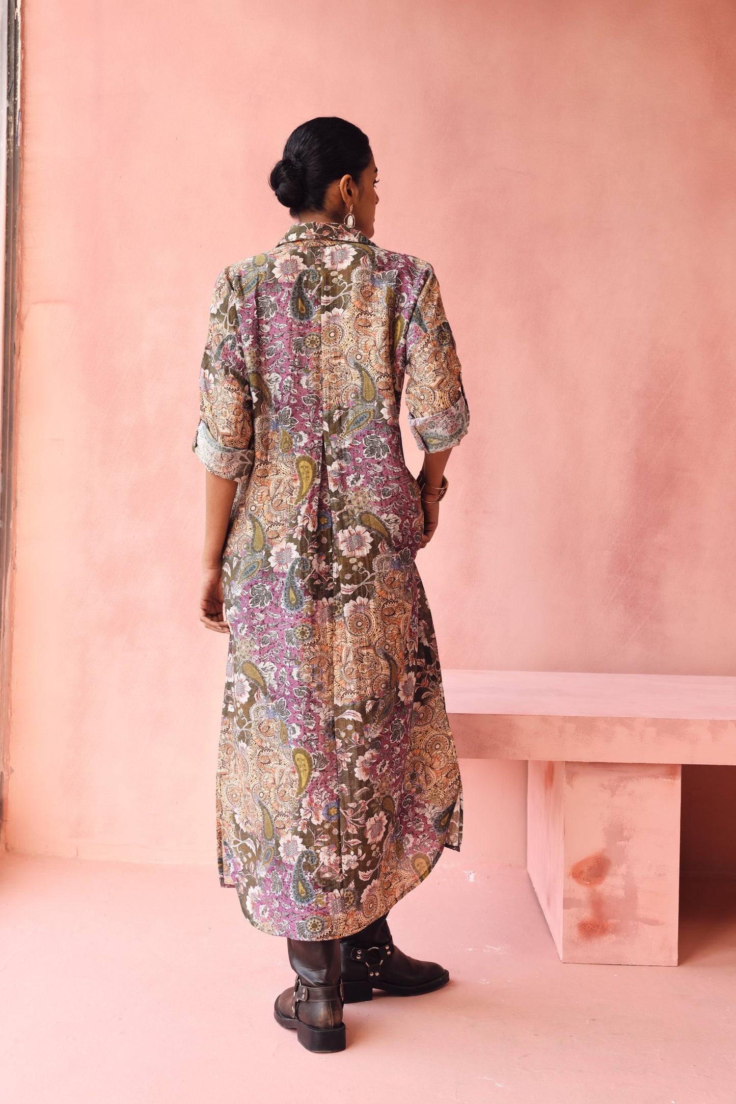 Mulberry Paisley Shirt Dress