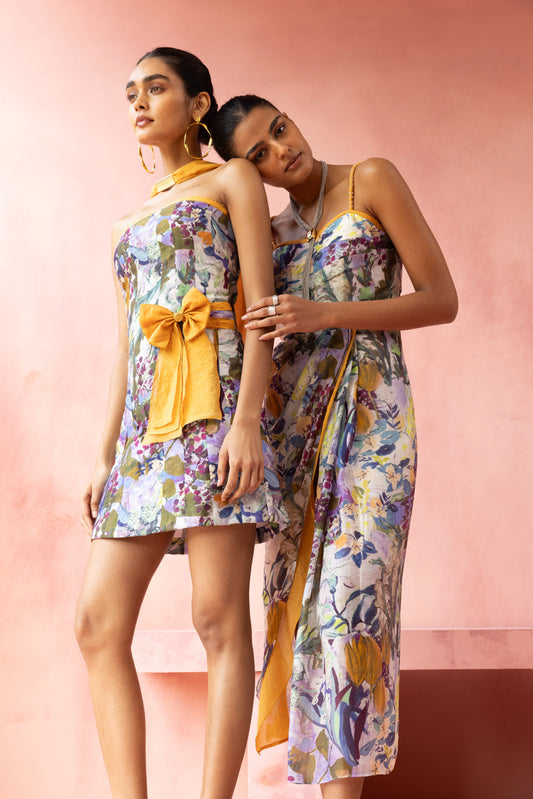 Twin Bloom Midi Drape Dress