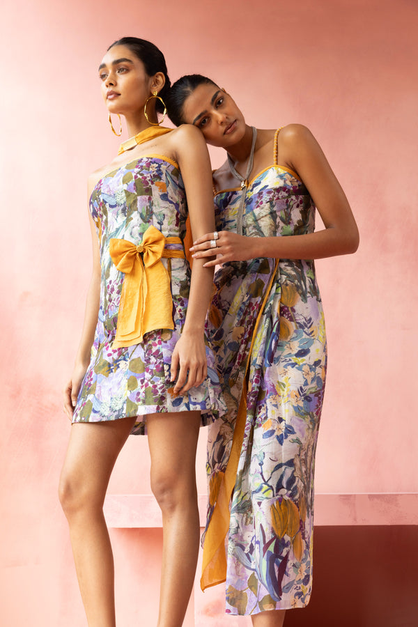 Twin Bloom Midi Drape Dress