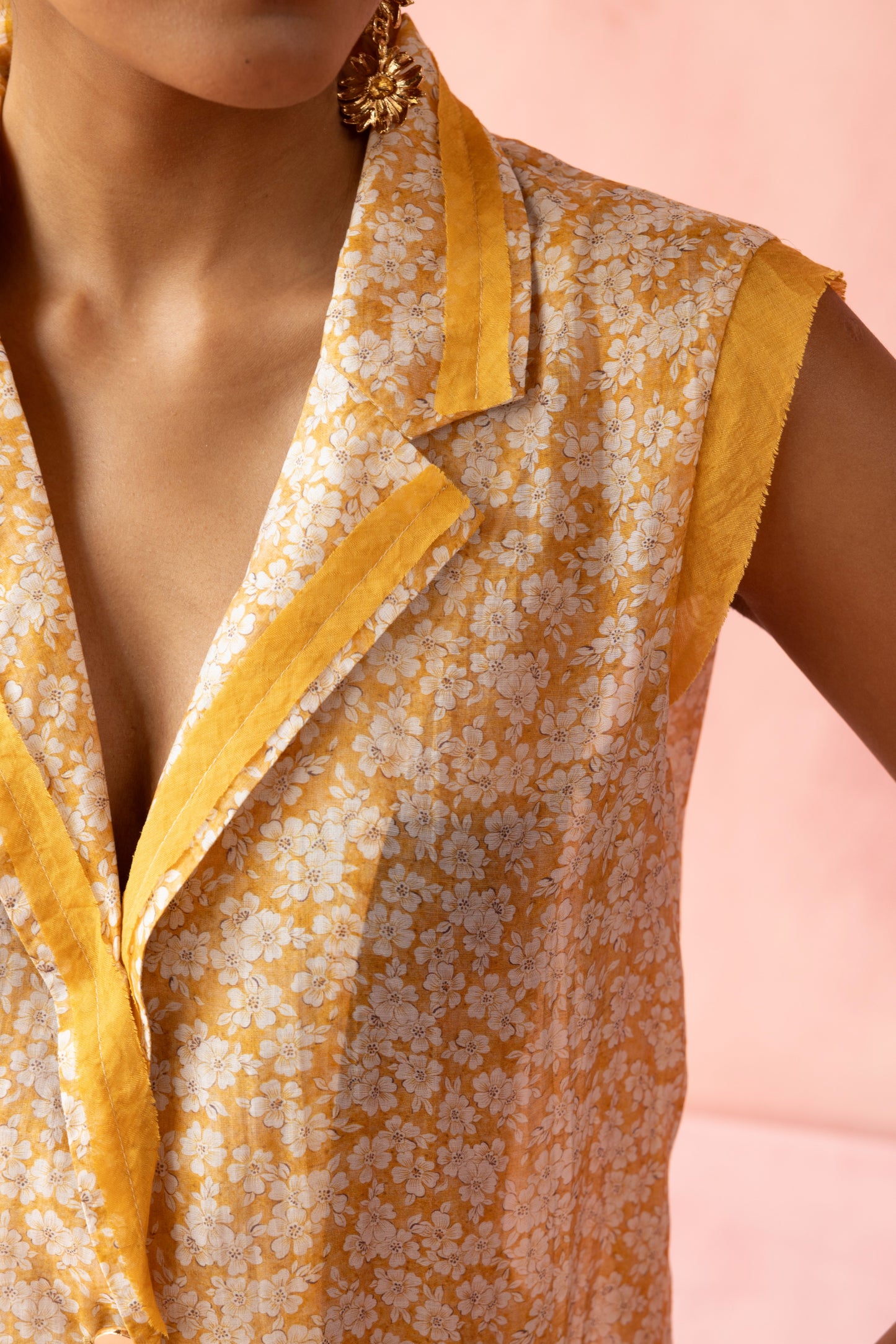 Yellow Bloom Blazer and Skorts Set