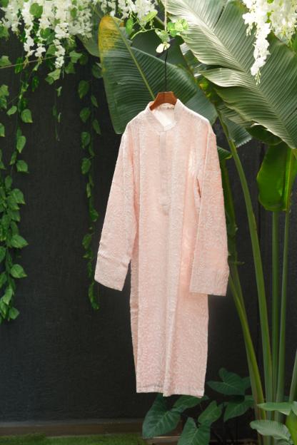 Peach Lucknowi Kurta + Pant