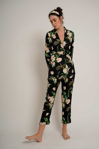 Black Tropical Coord Set