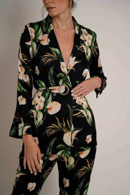 Black Tropical Coord Set