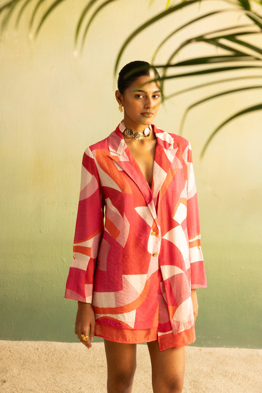 Terra Blush Blazer Dress