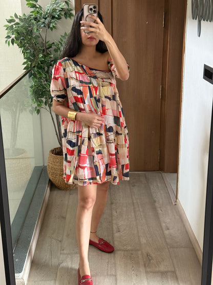 Crimson one shoulder dress