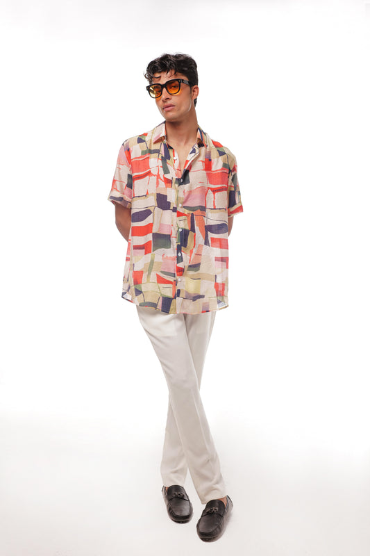 Crimson Shirt & Mateo White pant