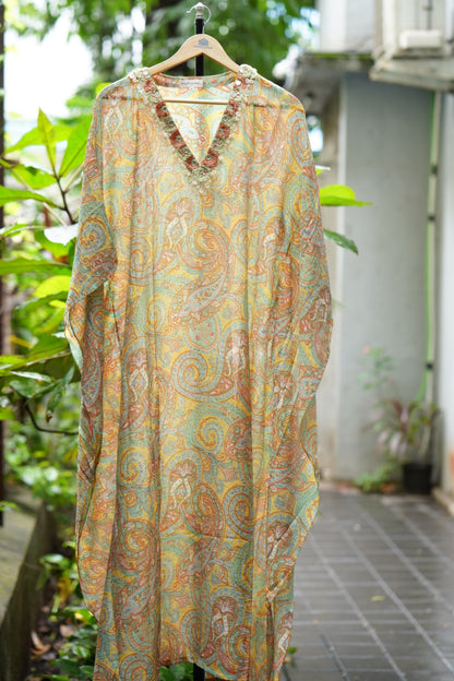 Yellow paisley kaftan
