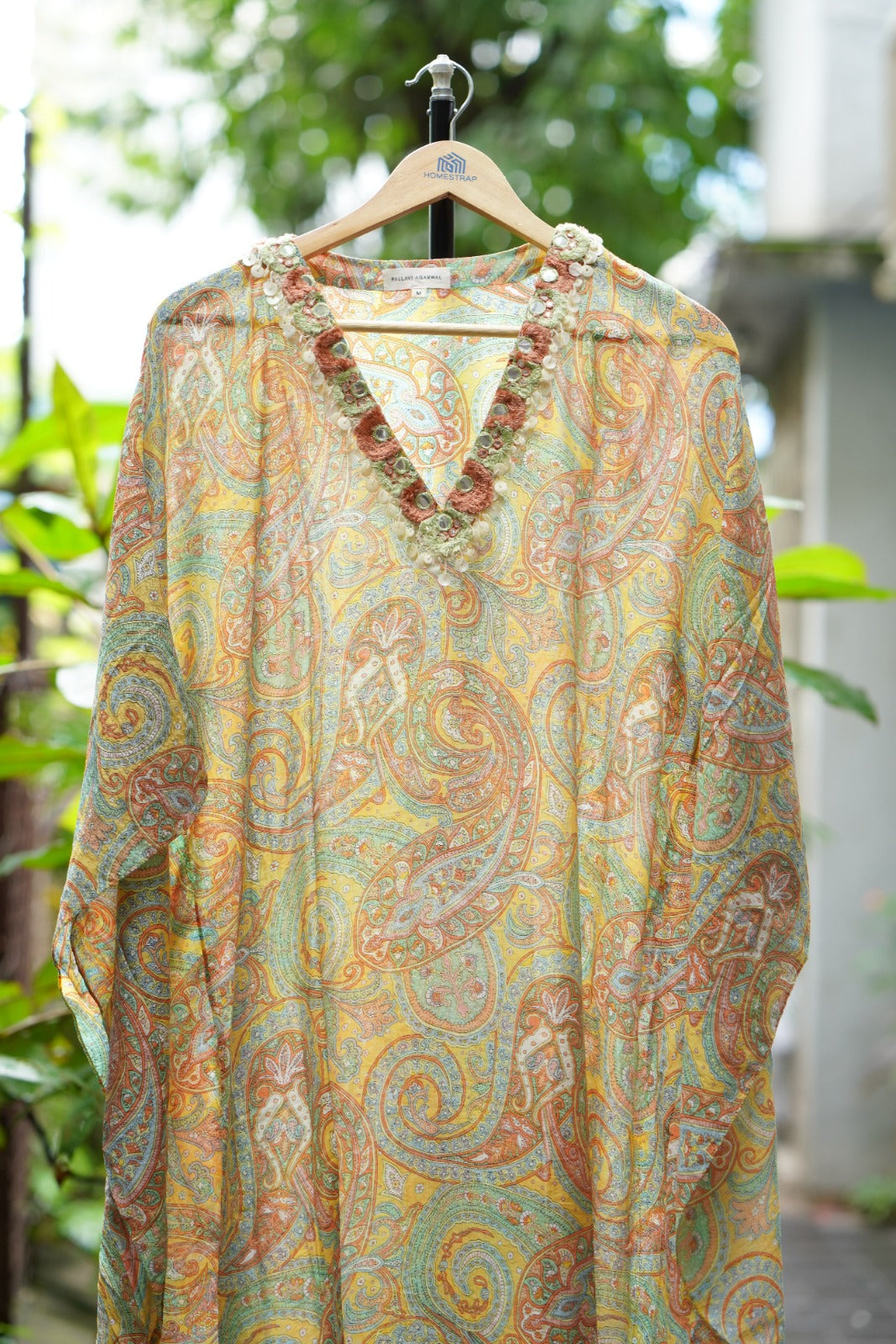 Yellow paisley kaftan