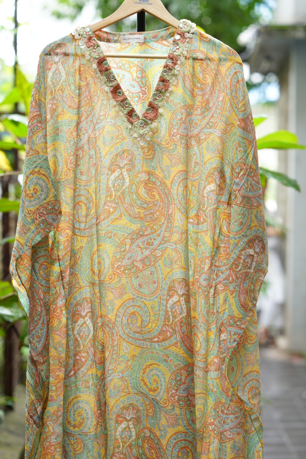 Yellow paisley kaftan