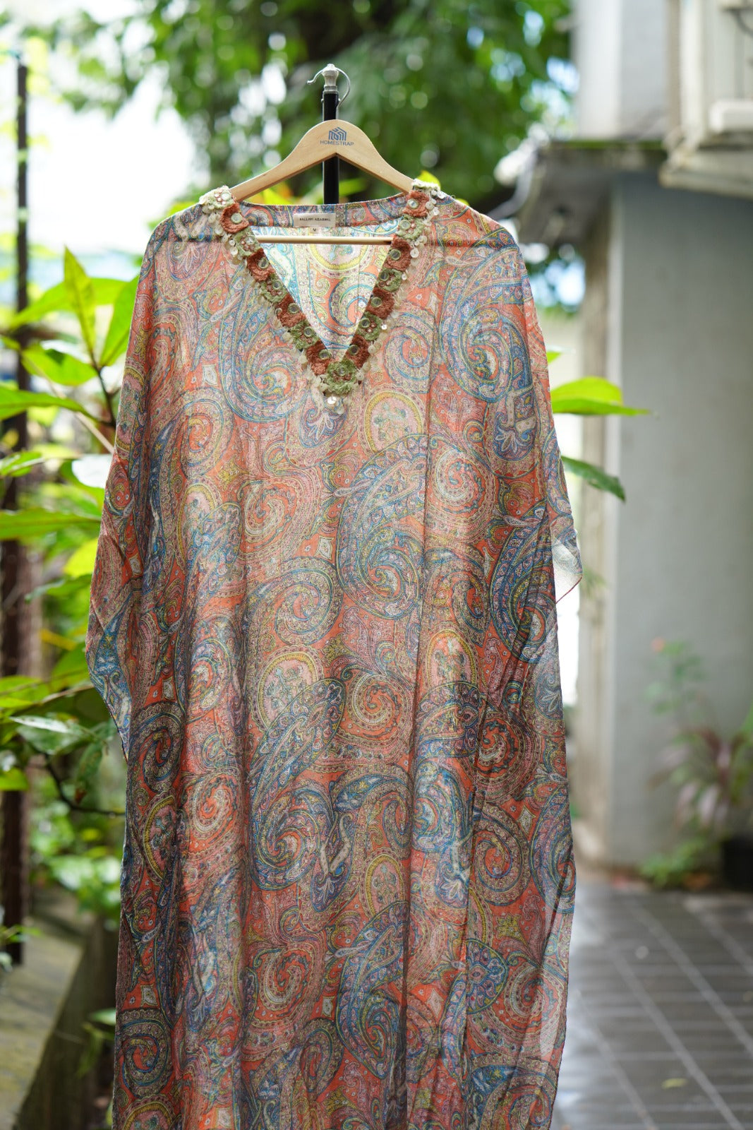 Orange paisley kaftan