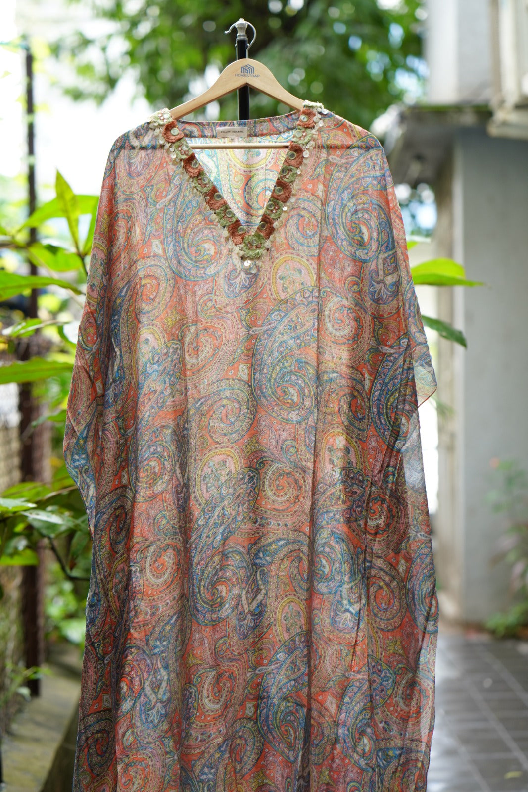 Orange paisley kaftan