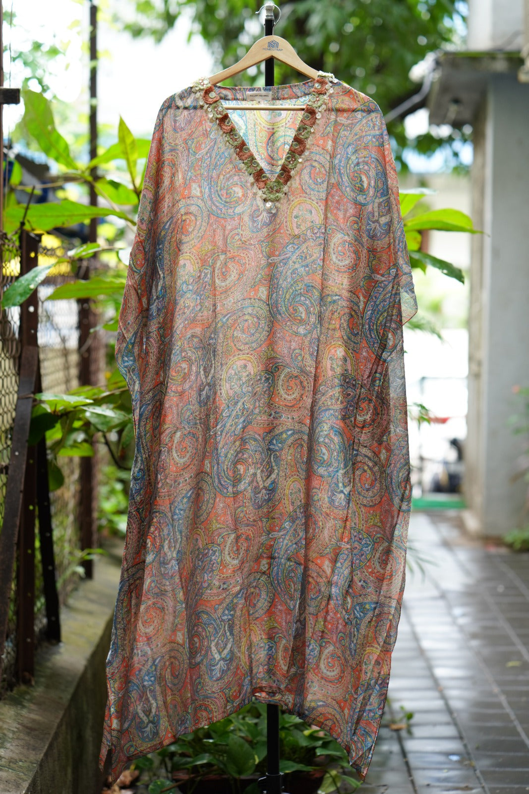 Orange paisley kaftan