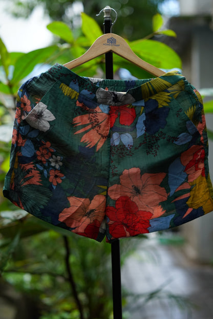 Floral Green Shorts