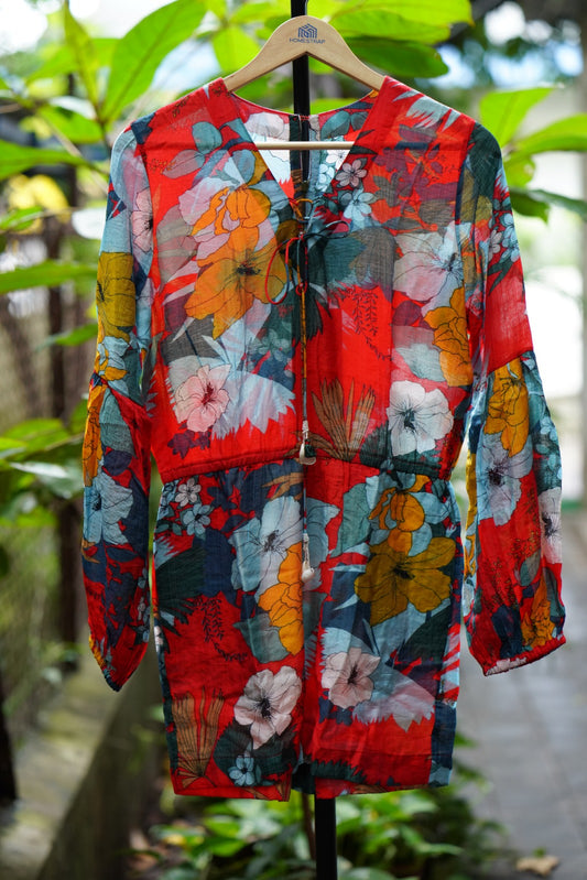 Floral Red Jumpsuit