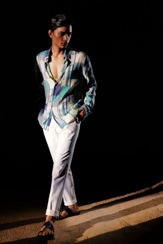 Aquamarine Shirt& Mateo White pants